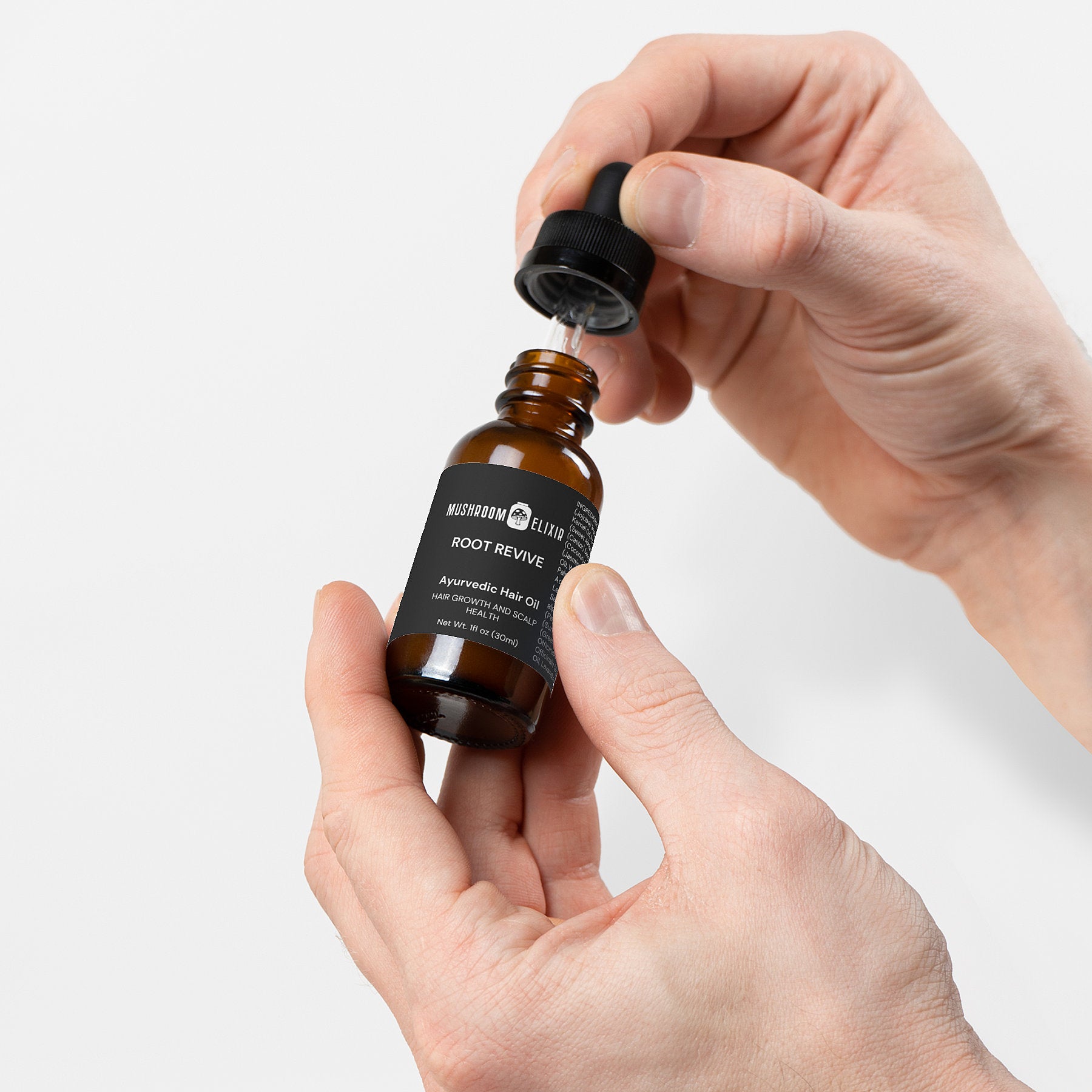 MushroomElixir Root Revive Ayurvedic Hair Oil application instructions