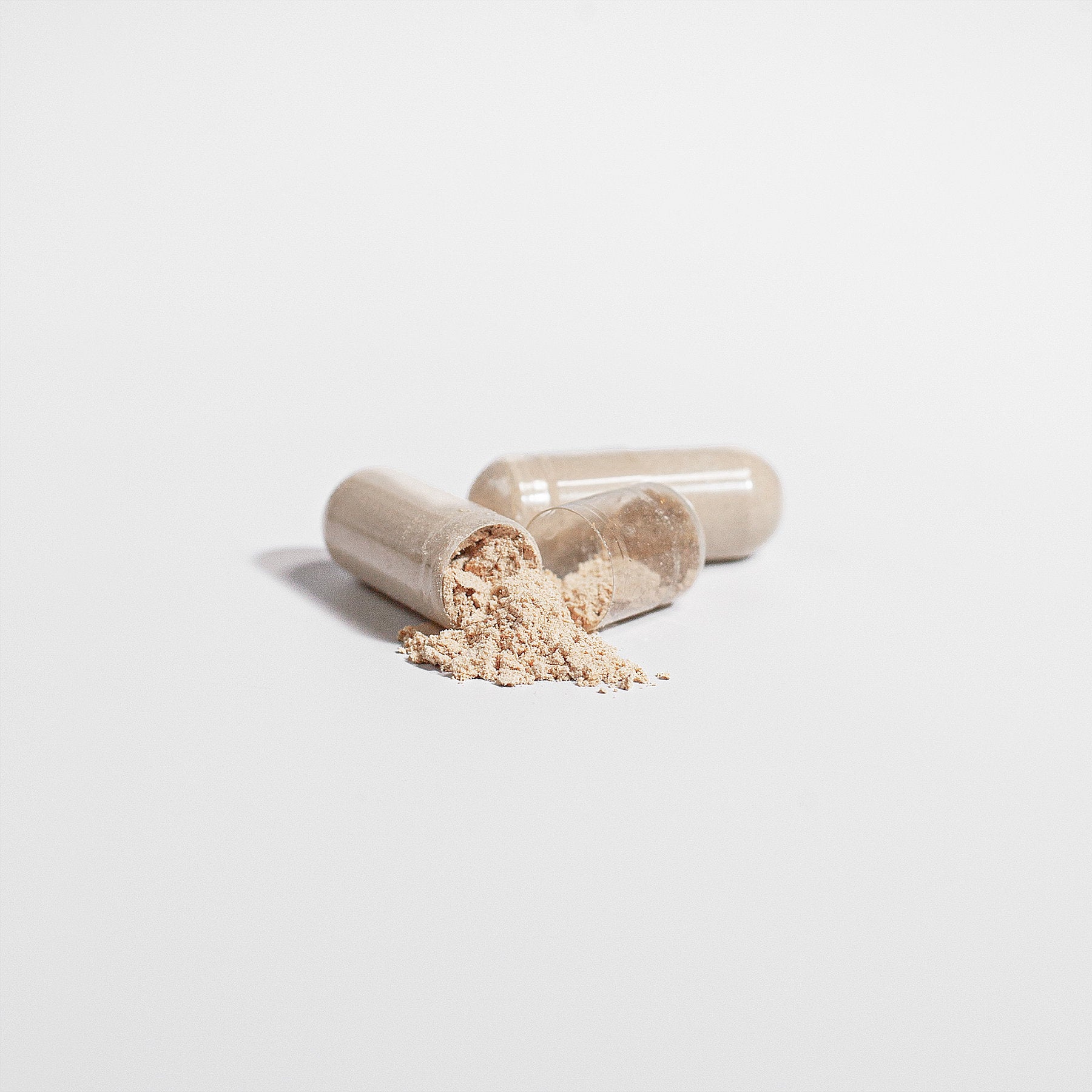Organic Lions Mane mushroom extract capsules close-up