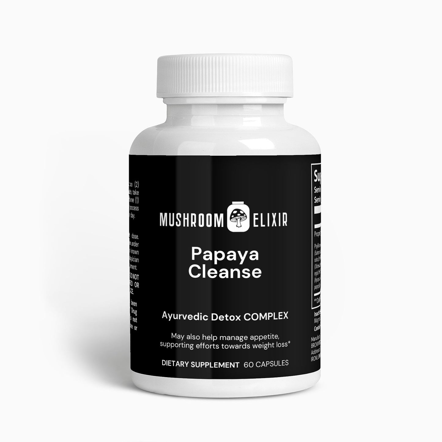 MushroomElixir Papaya Cleanse enzyme detox supplement front label