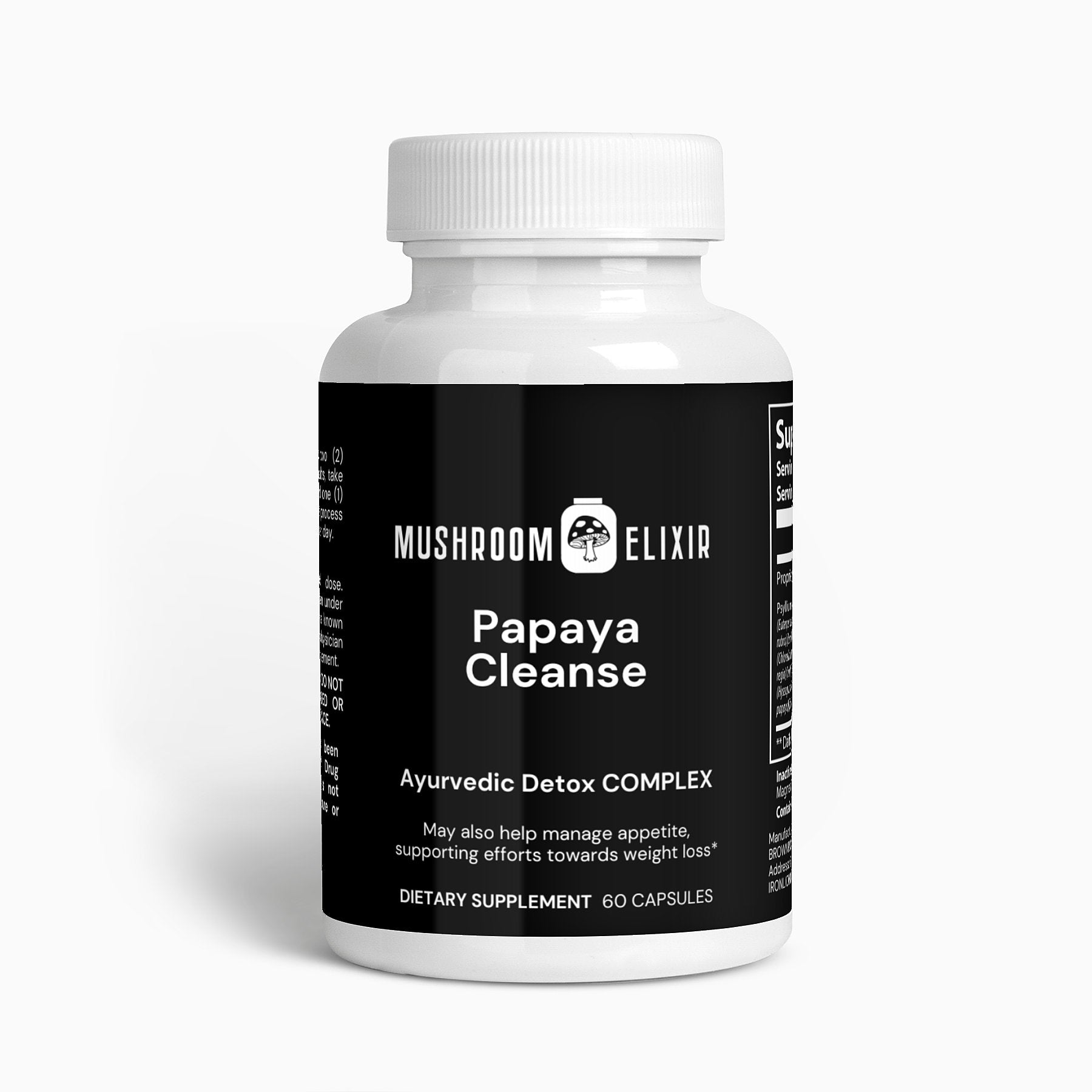 MushroomElixir Papaya Cleanse enzyme detox supplement front label