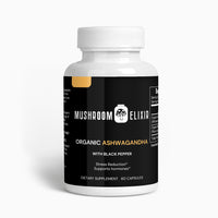 MushroomElixir Organic Ashwagandha supplement nutrition facts label