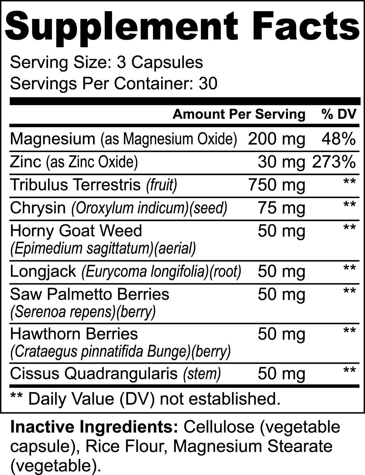 Dragon Duck herbal supplement bottle back label view
