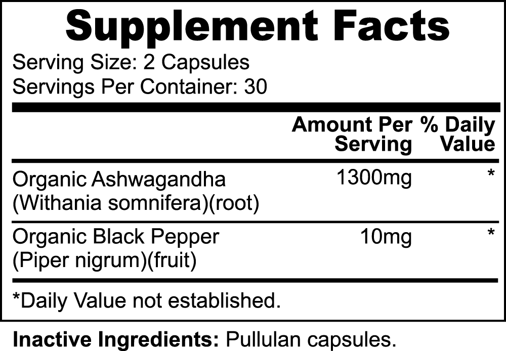 MushroomElixir Organic Ashwagandha supplement lifestyle product photo
