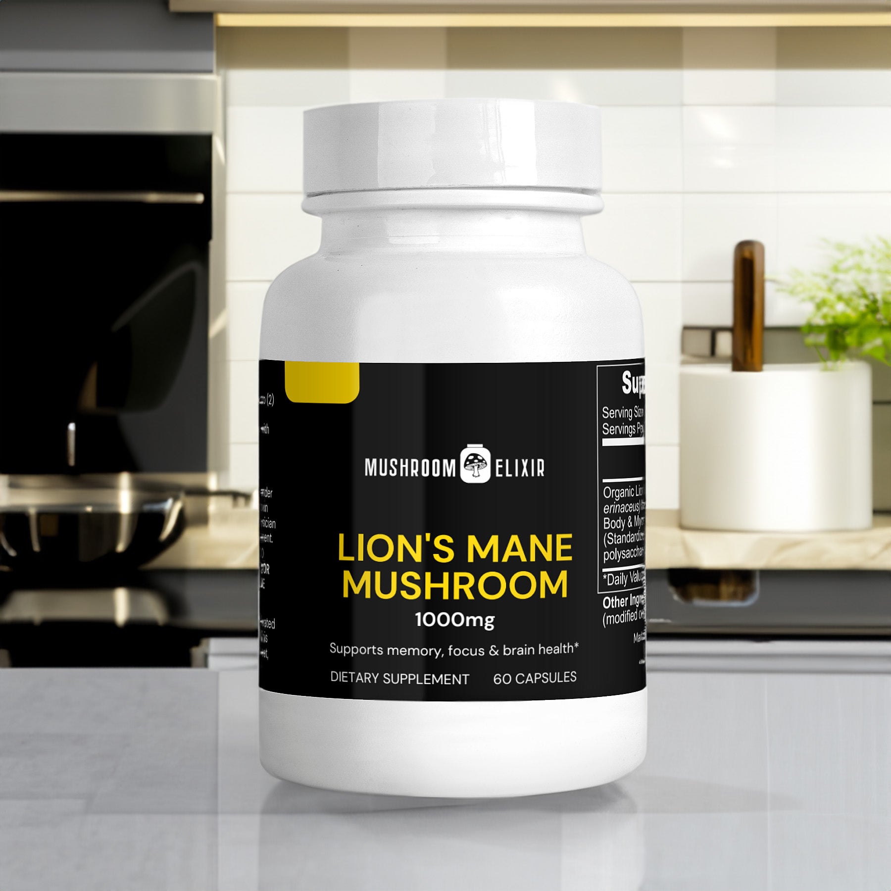 Lions Mane mushroom fruiting body used in organic extract